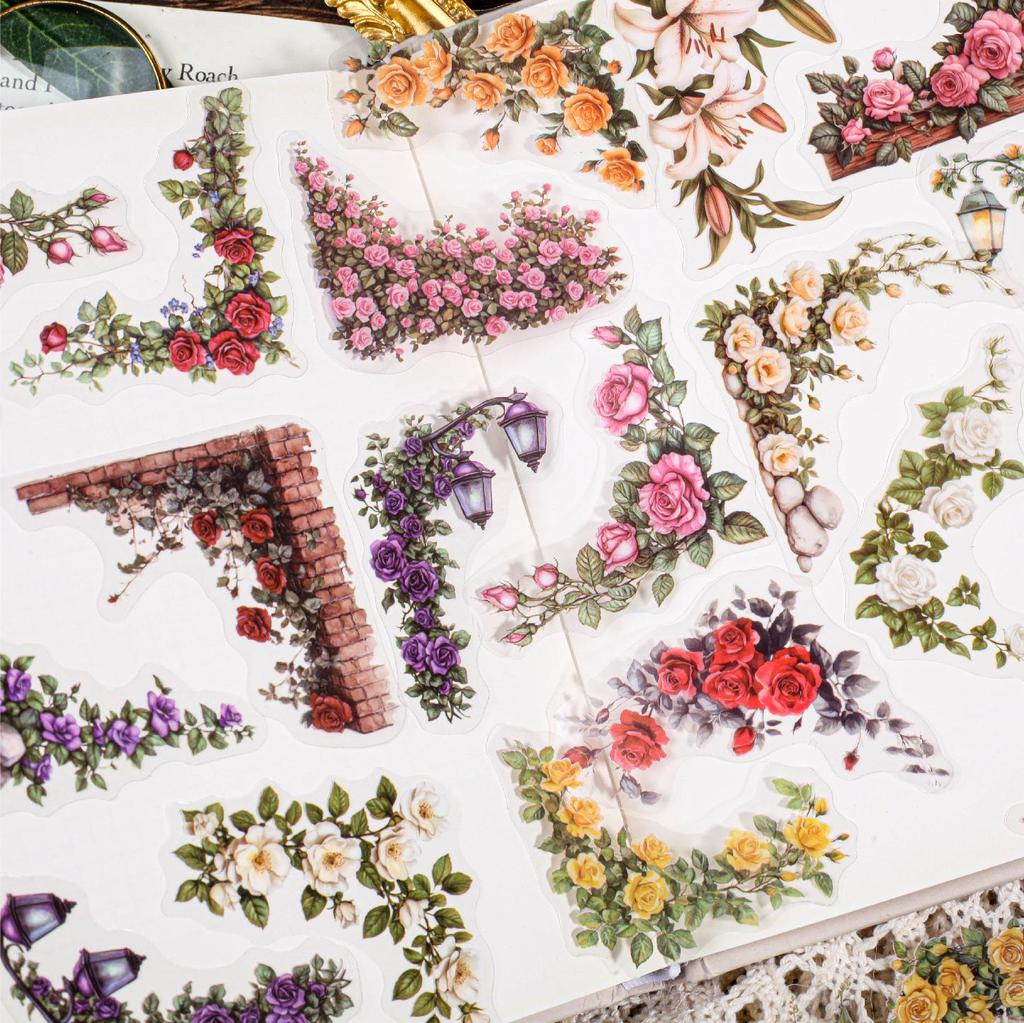 РетроИстория Сделай сам Угловые наклейки с декором из роз