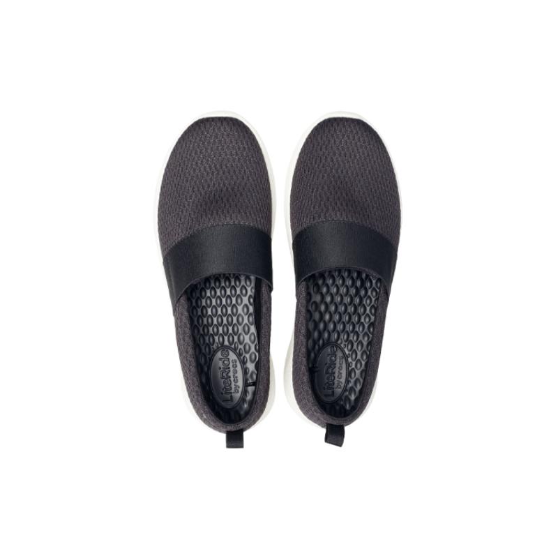 Crocs Женские повседневные кроссовки LiteRide с низким верхом, черно-белые