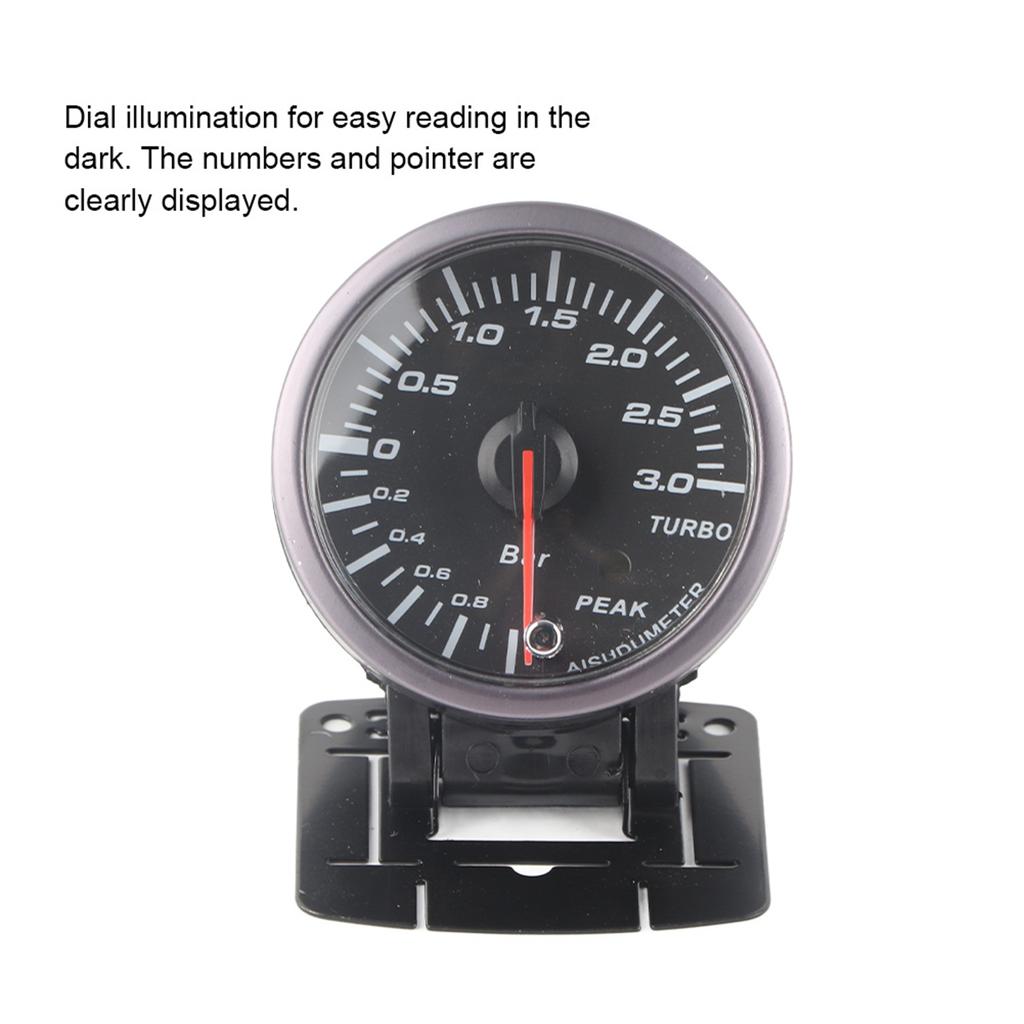 2.5inch 60mm 3.0 Bar LED Car Modification Turbo Boost Gauge Meter Pointer DC12V