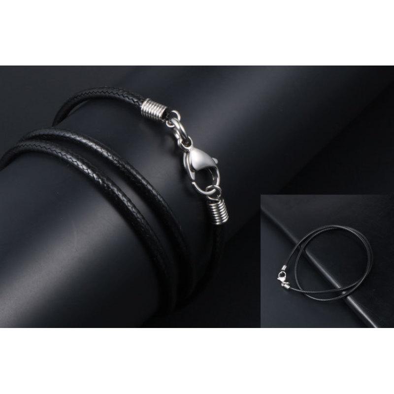 Простое черное плетеное льняное ожерелье из восковой веревки, мужское ожерелье, цепочка в корейском стиле