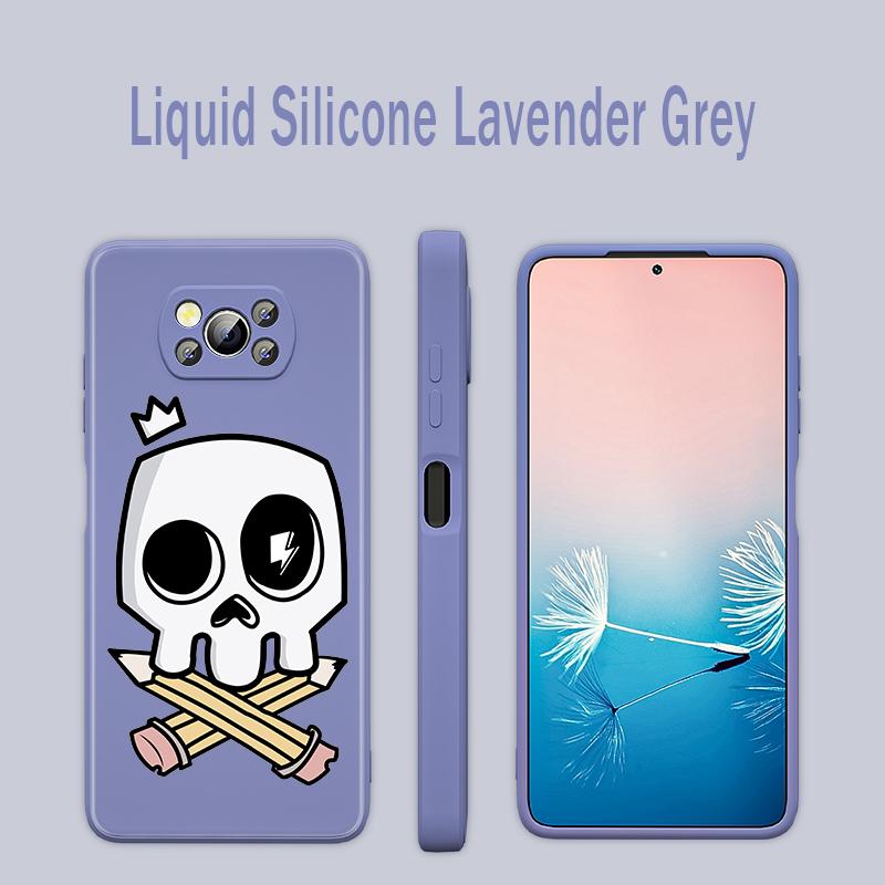 Милый череп с мультяшным рисунком для Xiaomi 6X CC9 E A3 Lite A2 Mix 3 4 Poco X3 NFC X2 M2 C3 M3 Pro F3 GT, жидкий силиконовый чехол для телефона