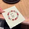 Natural Pink Strawberry Quartz Clear White Crystal Beaded Bracelet Women Handmade Single Circle 9mm