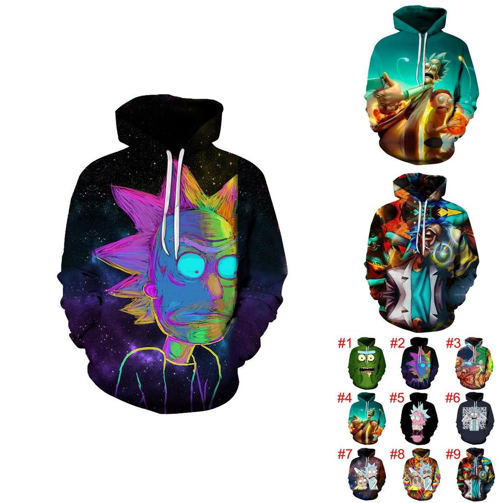 Rick And Morty 3d Print Womenmen Pullover Hoodie Sweatshirt Jumper Tops