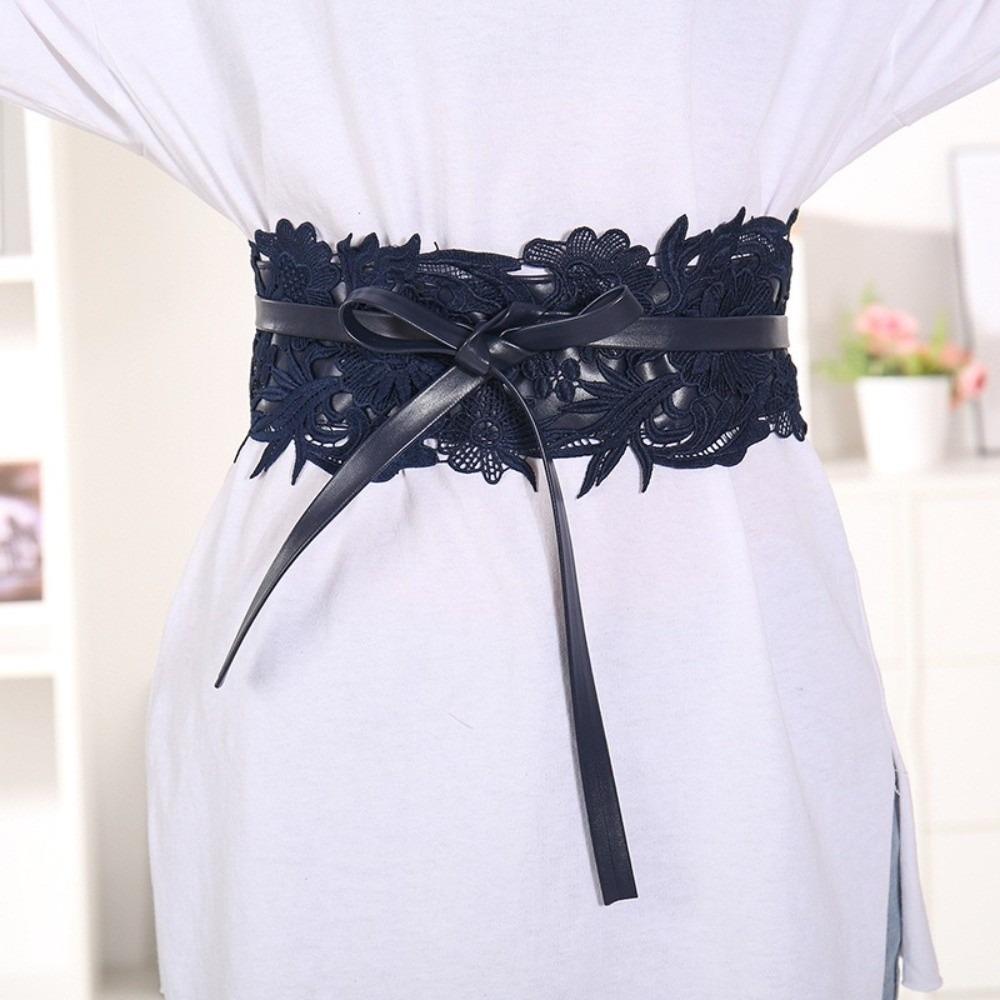 Wide Lace Belt Vintage Waist Band Boho Style Obi Belt for Dresses