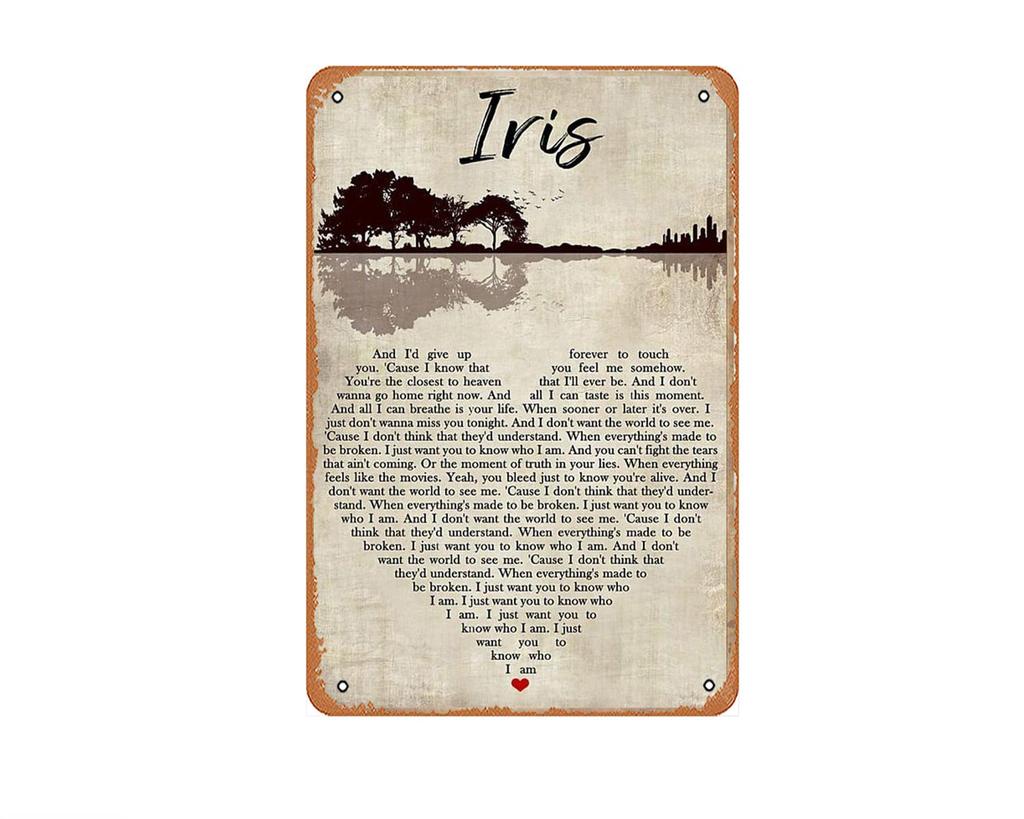 muecddoa Goo Goo Dolls Iris Lyrics Poster Unframe Paper Poster Music Poster No Frame Art Print Wall Art Metal Painting Vintage