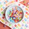 30 шт. Акриловые бусины Квадратные россыпные бусины DIY Звезда Луна Цветок Сердце Для изготовления ювелирных изделий Золотой Цвет Бусины Материалы Куб 6 мм