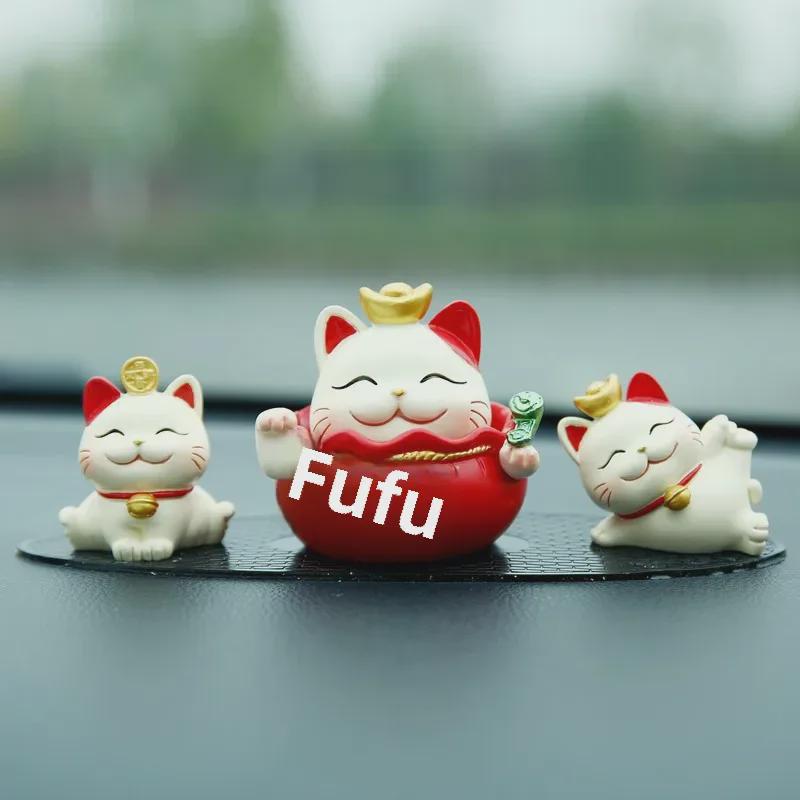 Nordic Resin Lucky Cat Ornaments for Office, Home, or Store Decor - Creative Car Console Crafts