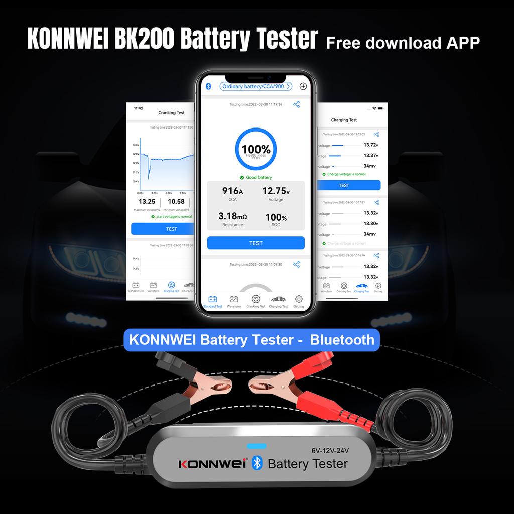 KONNWEI BK200 6 В/12 В/24 В автомобильный тестер батареи BT тестер нагрузки на аккумулятор тестер внутреннего сопротивления