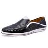 Fashion Summer Men Casual Leather Flat Designer Shoes New Fashion Hollow Out Breathable Boat Shoes Italian Brand Outdoor Driving Loafers