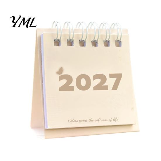 Functional Workstation Memo Pad Mini Desk Calendar 2027, Jan. 2027 to Dec. Standing Flip Small Vertical Desktop Calendar, 12 Monthly Planner