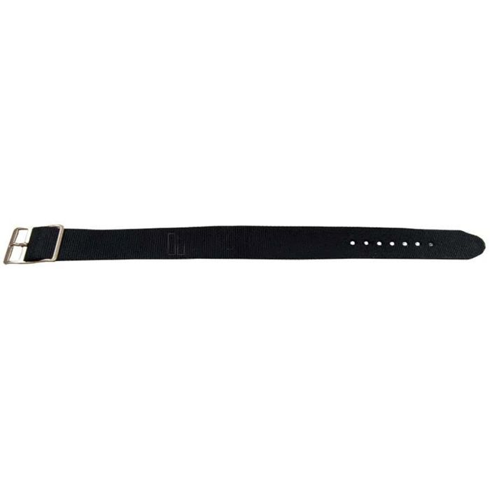 Bracelet montre - MY-MONTRE - 16mm - Nylon noir - Boucle or & inox - Tailles 8-20mm