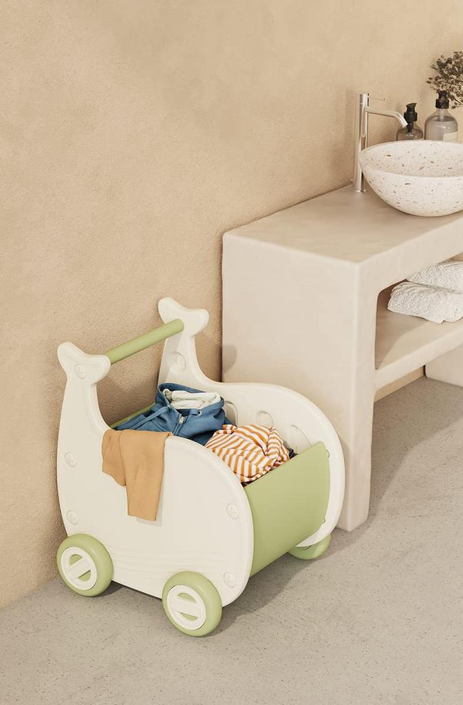 Вагончик «Кит Горокинг», Ящик для хранения игрушек, Толкалка, Детская тележка (зеленый)