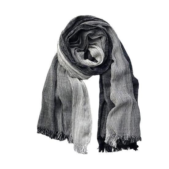 Женский шарф в стиле пэчворк с цветной отделкой из кисточек, шаль с морщинами, мягкий, удобный, терморегулирующий шарф, аксессуар для одежды