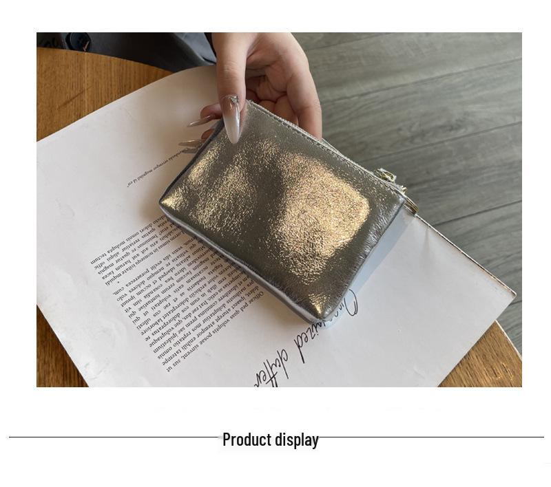 Multifunctional Mini Leather Wallet: Crackle Pattern Card & Key Holder