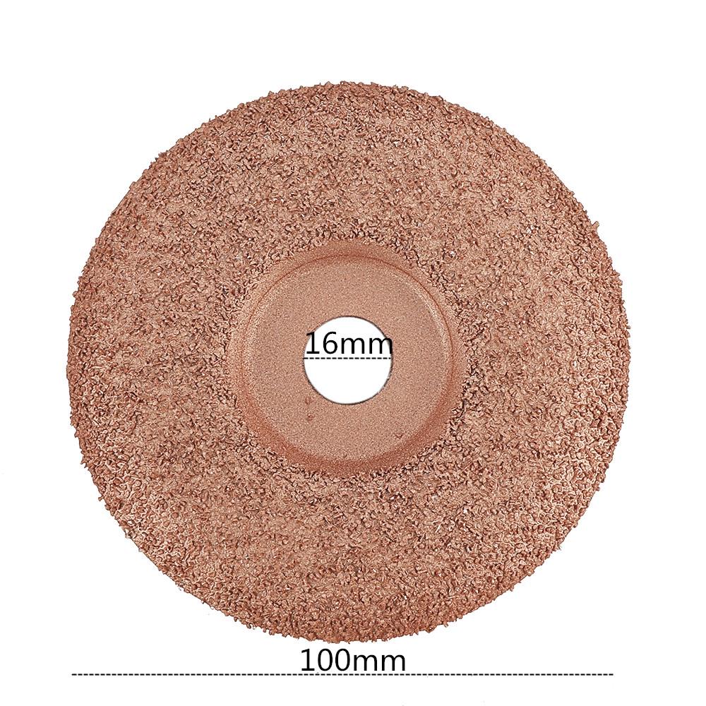 4 Inch Tungsten Carbide Coating Wood Carving Disc Shaping Disc 100mm Diameter 16mm Bore for Angle Grinder