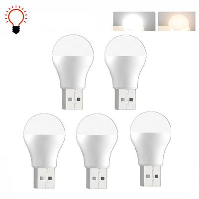 5 шт., лампа с USB-разъемом, компьютер, мобильная зарядка, USB, маленькая книжная лампа, светодиодная лампа для чтения, защита глаз, маленький круглый светильник, ночник