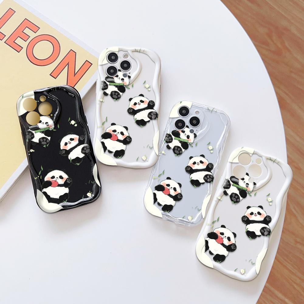 Для OPPO A17 A18 A38 A58 A98 Reno7 Z 8Z 8T 11F 11 Pro Realme 12 Lite 12 Pro C30 мультяшный милый дизайн панды мягкий силиконовый полный защитный чехол для объектива