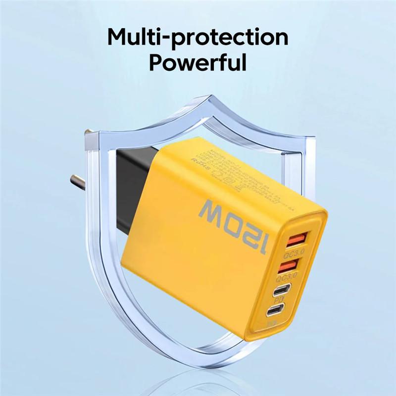 4 порта USB C PD зарядное устройство быстрая зарядка 3.0 Type C USB зарядные устройства для телефонов адаптер быстрой зарядки для iPhone 15 14 Samsung Xiaomi Huawei