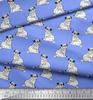 Soimoi Japan Crepe Satin Fabric Pug Dog Print Fabric by Metre 42 Inch Wide