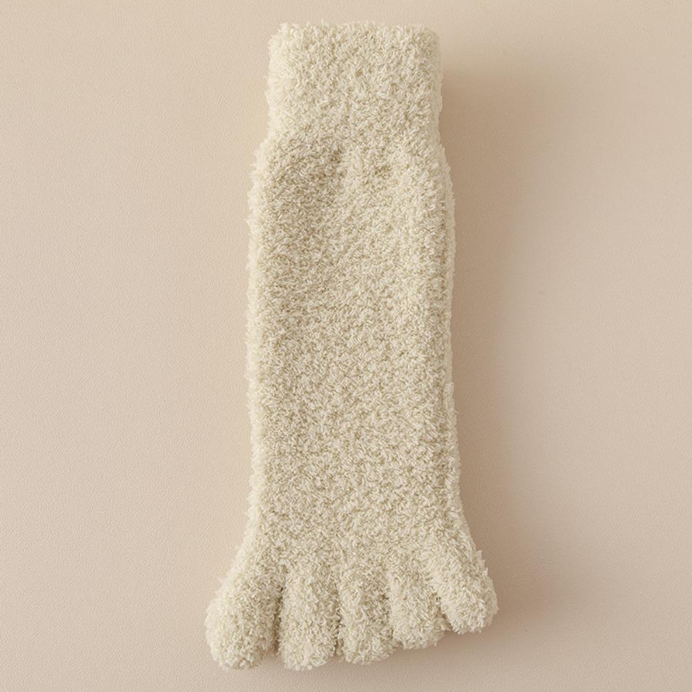 Mid Tube Five Toe Plush Socks Thickened Warm Floor Socks Women Kawaii Five Toe Fleece Socks Winter