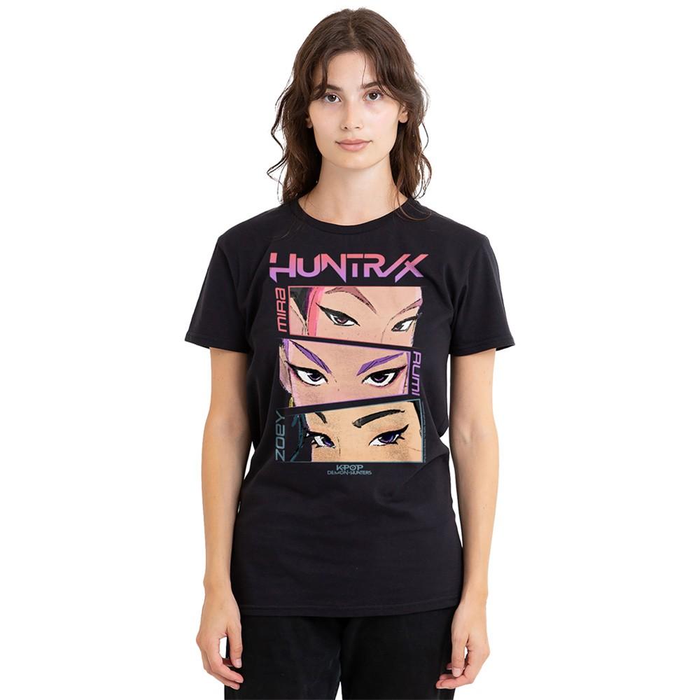 Kpop Demon Hunters Huntrix Eyes Comic Strip Womens T-Shirt S-2XL Black