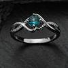 Wish wavy blue diamond zircon ring light luxury niche personality fashion women's index finger ring