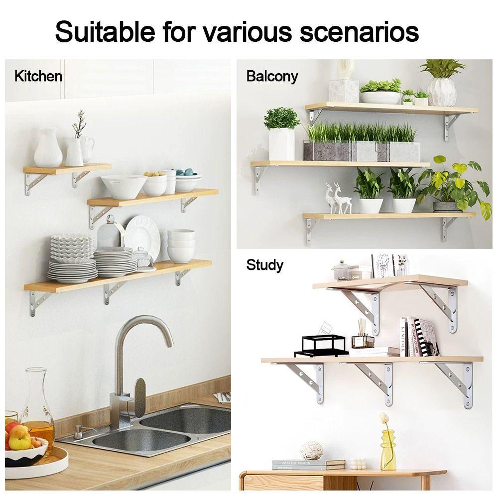Поддержка полки из нержавеющей стали Сверхпрочная настенная полка Полки Новый кронштейн для полки