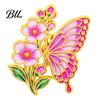 Flower Butterfly Brooch Enamel Pin, Floral Badge for Pin Women, Inscet Shaped Coats Sweaters Scarves Lapel Accessories