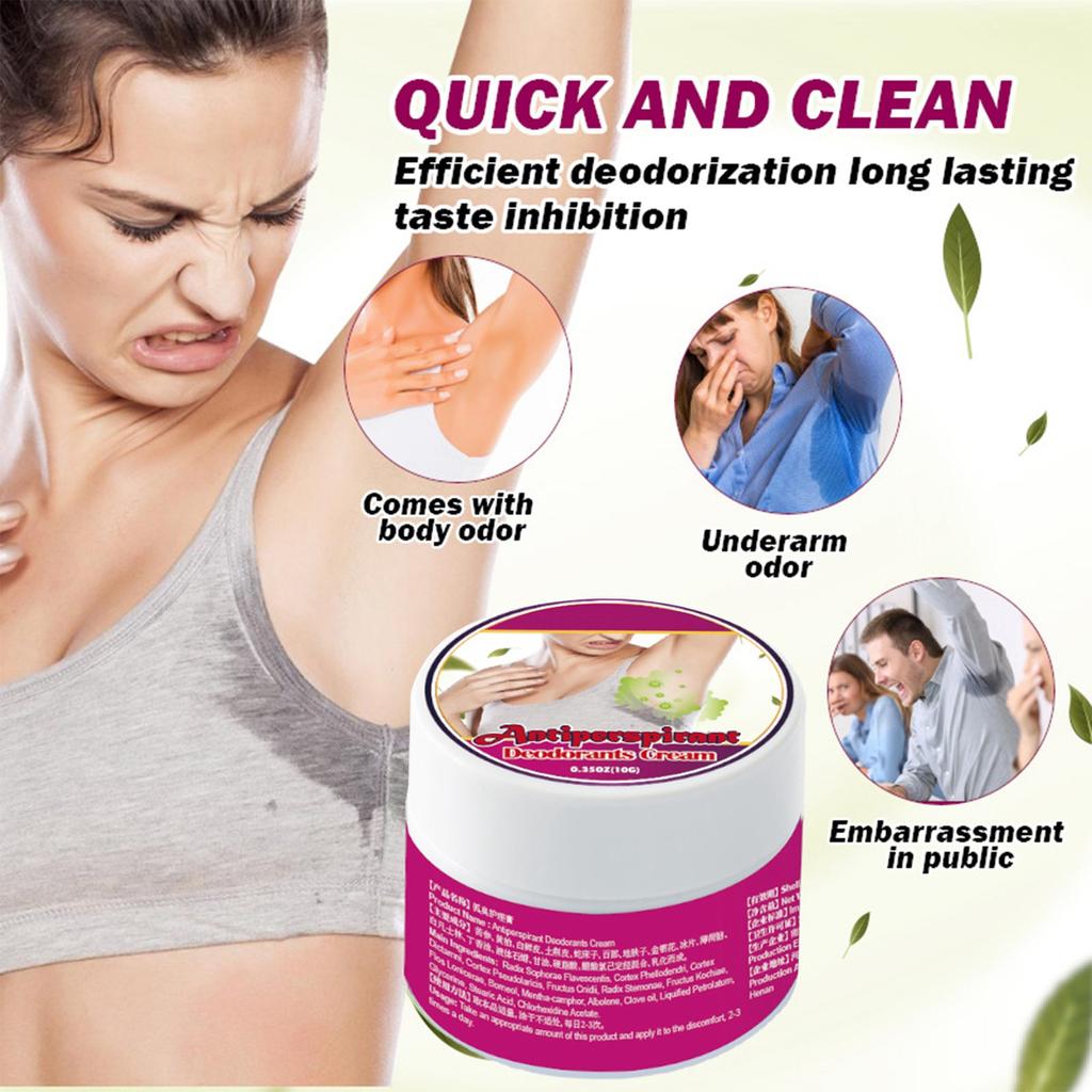 Herbal Body Odor Cream Sweat Odor Care Cream Plant Refreshing Cream