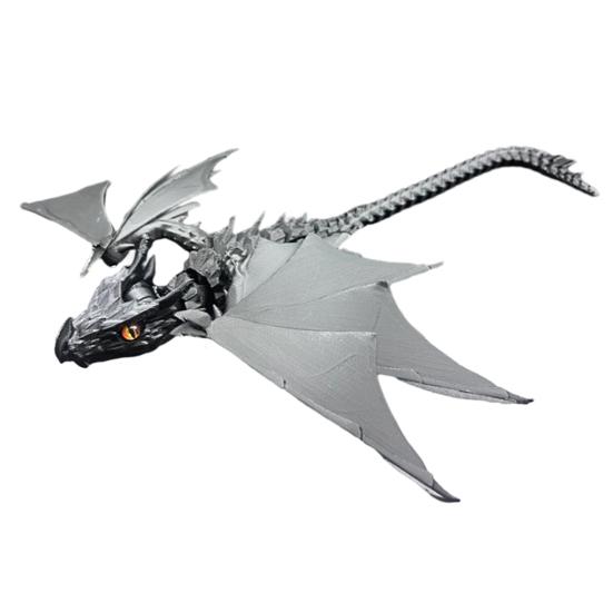 3D Printed Flying Dragon Figurine Movable Joints Winged Dragon Figure Articulated Dragon Model Fidget Toy Desktop Decoration Ornament