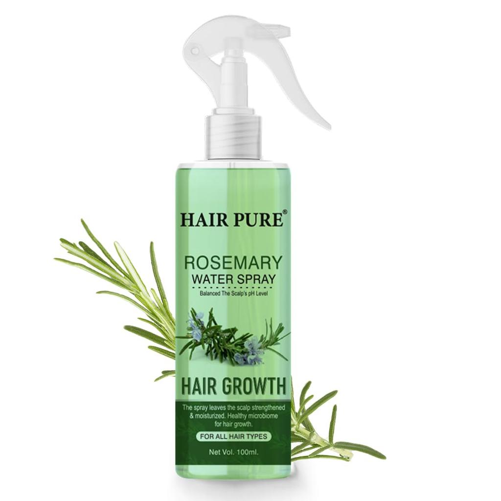 Спрей для волос Hair Pure с водой розмарина (100 мл) | 100% Чистый Натуральный | Розмариновый Спрей для Волос | Лак для Волос Для Помощи в Уменьшении Выпадения Волос, Укрепляет Волосы | Su