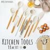 [Perfect for a Celebratory Gift] Iris Ohyama 11-Piece Kitchen Tool Set with a Tool Stand for Easy Storage, Made of Durable Silicone, Including a Whisk