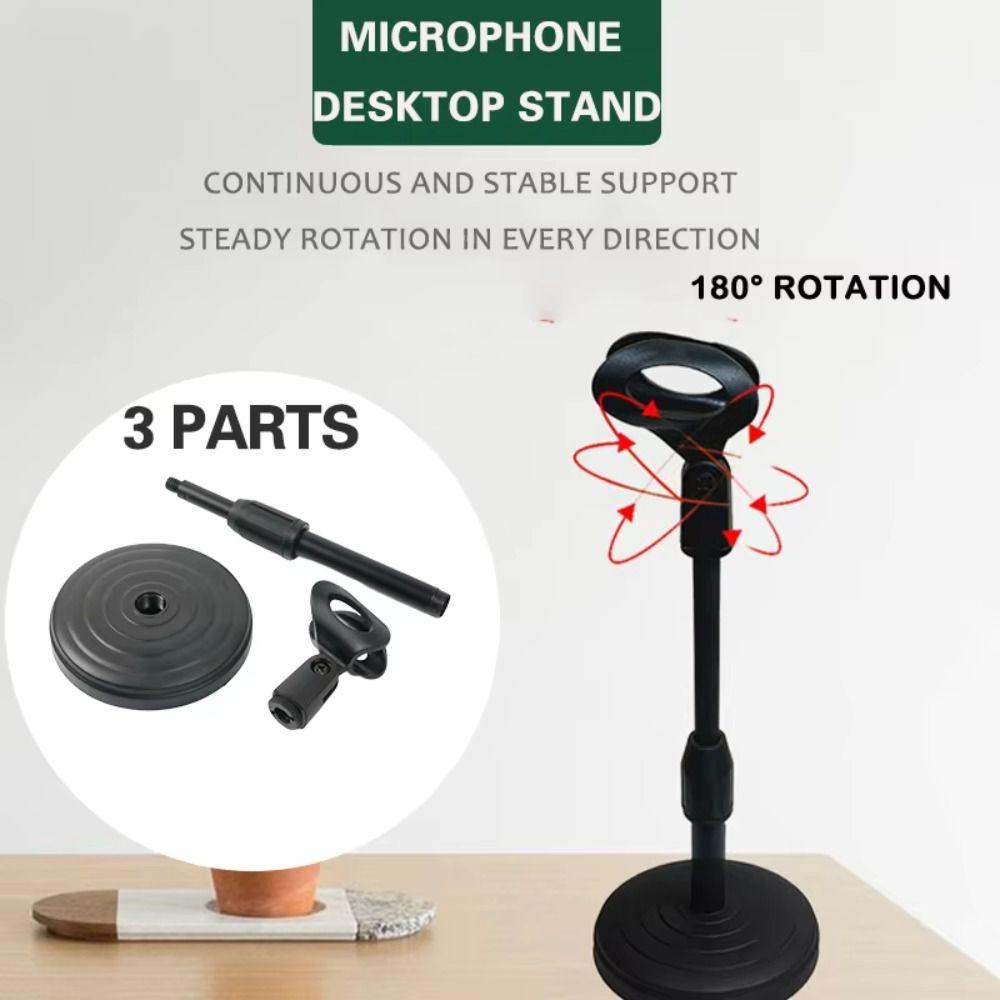 360° Rotating Recording Microphone Holder Sturdy Foldable Microphone Clip Desk Mount