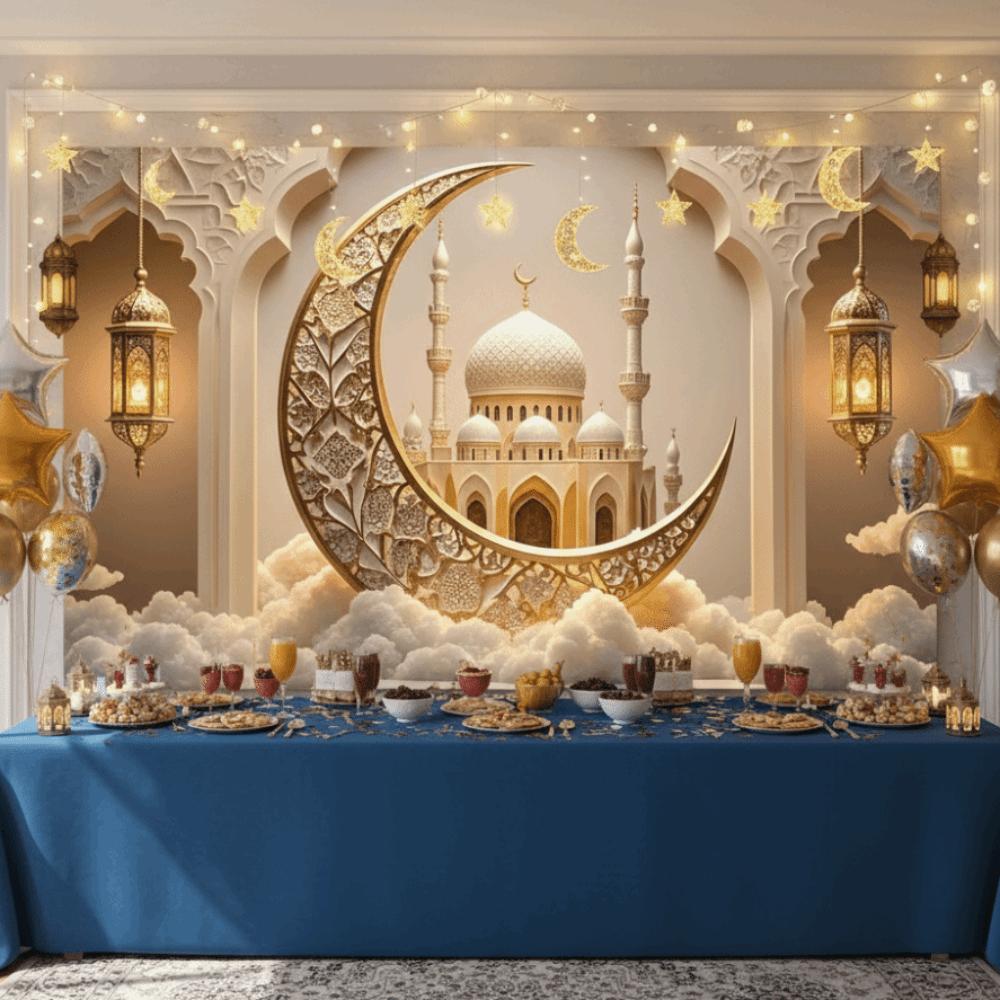 Elegant Design Ramadhan Mural Banner Durable Material Festive Home Decor  Eid Celebrations