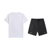 Solid Color Versatile Pullover Short Sleeve Comfortable Letter Mid Waist Shorts Casual Sports Suit Unisex Suit AHSUA49-1+AKSV631-1