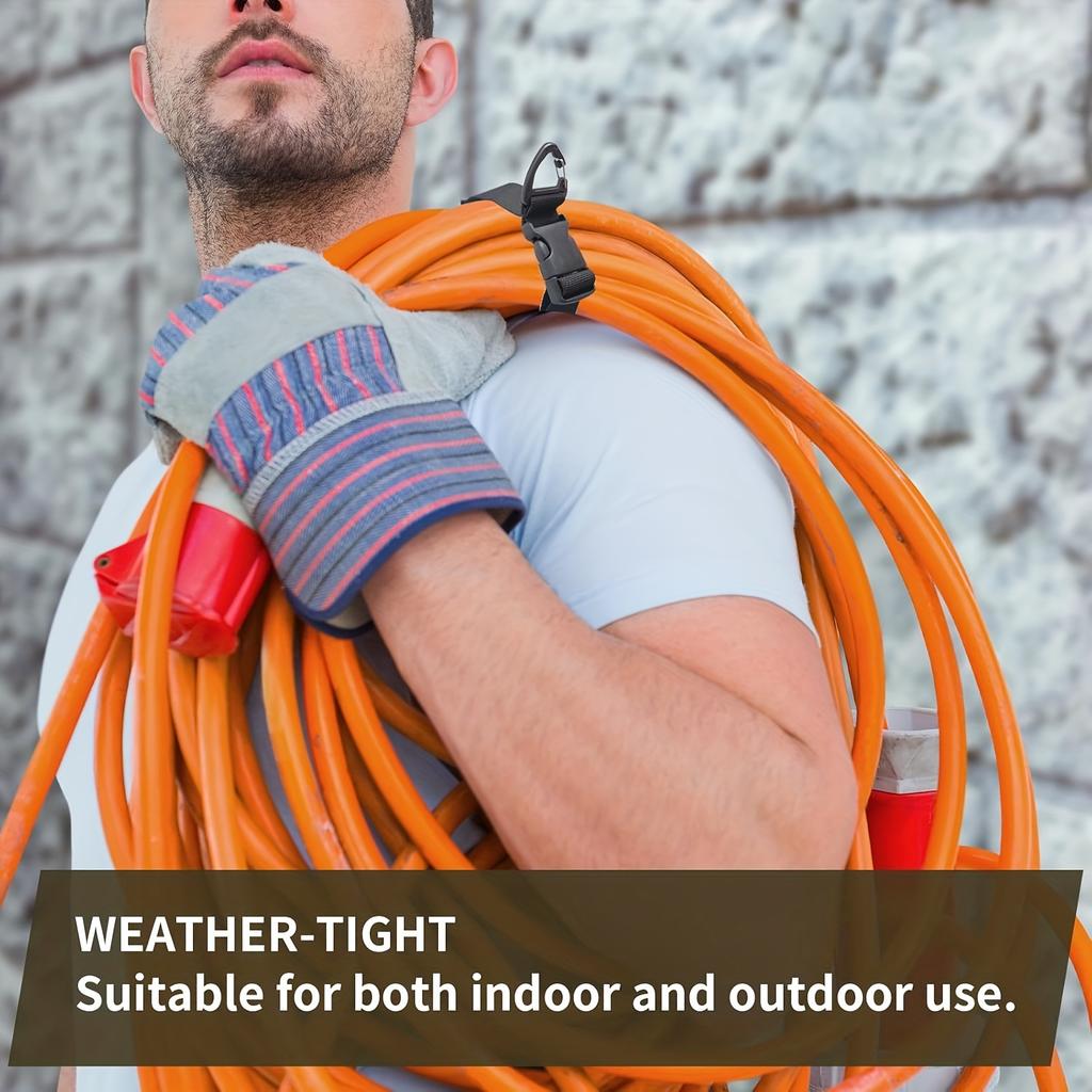 Black Adjustable Expansion Cable Organizer with 3-axis Arm - Sturdy Storage Rack, Long Cable Storage Strap Shelf