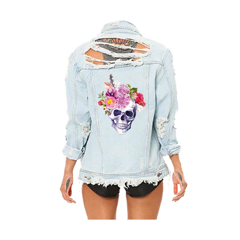 Нашивка с черепами в стиле бохо, железная нашивка на одежде, моющиеся парчи уровня А, футболка Ropa, украшения своими руками, парчи