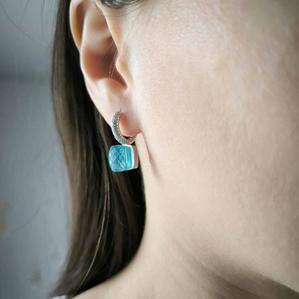 Серебряные серьги с фианитами (2177340)