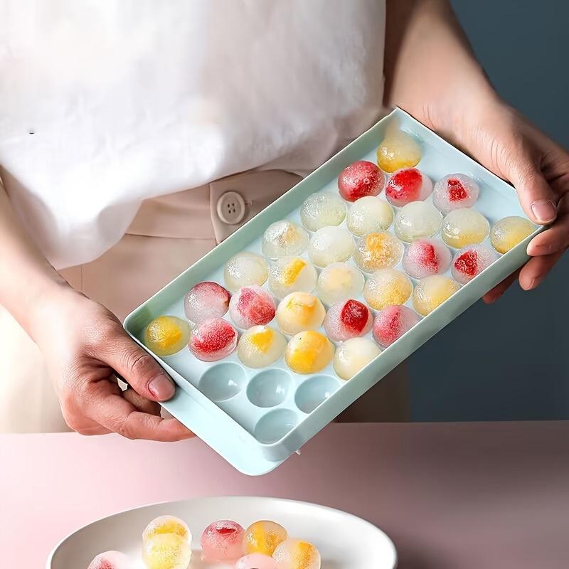 Новый круглый лоток для льда с крышкой Ice Ball Creative Homemade Ice Compartment Модель Ice Cube 33 Compartment Ice Ball Box Ice Cream