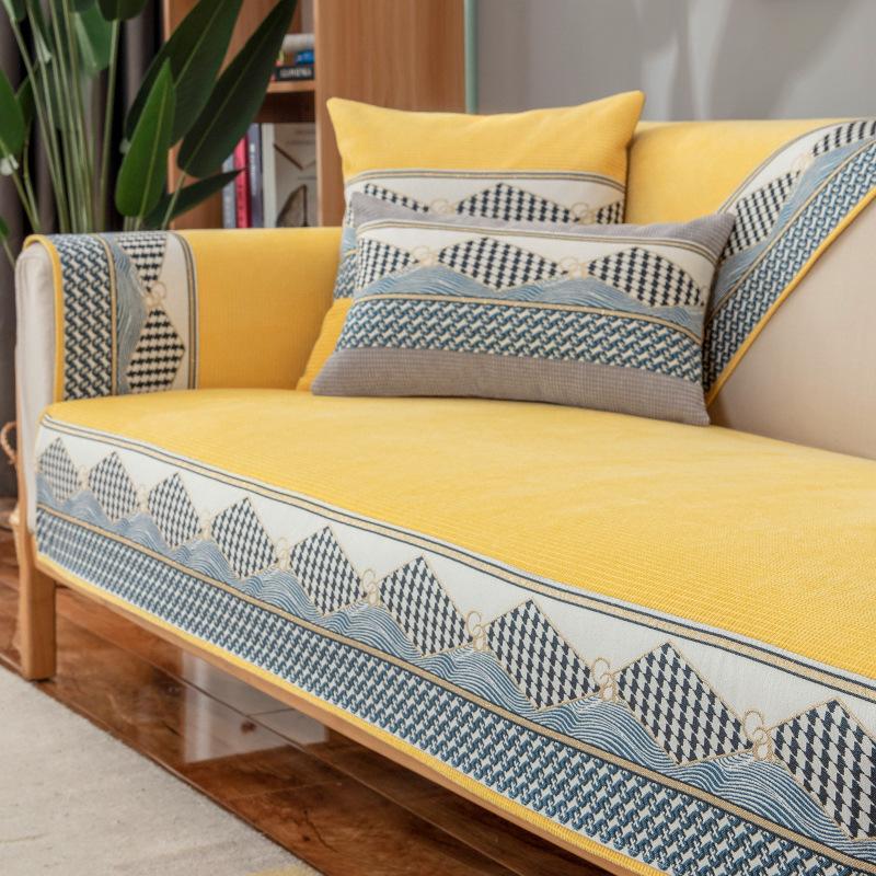 Простая подушка для дивана в скандинавском стиле, универсальный нескользящий кожаный чехол для дивана Four Seasons, легкая роскошная подушка из синели, чехол для полотенца, ткань