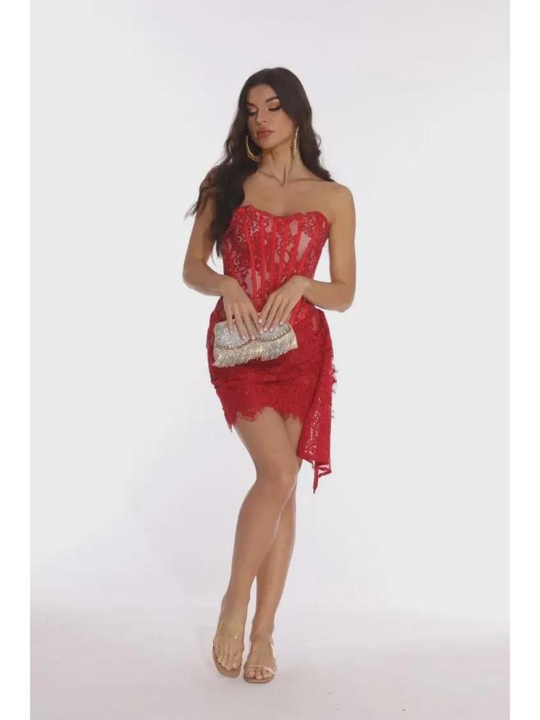 Высококачественное европейское и американское кружевное платье-труба - Элегантная женская мода