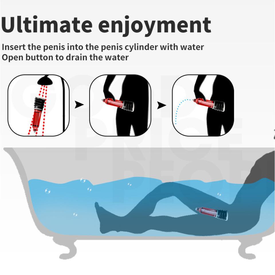 Penis Pump Penis Enlargement Cock Enlarge Water Penis Extender Vacuum Pump Glans Trainer For Men Dick Erection Sex Toy For Gay