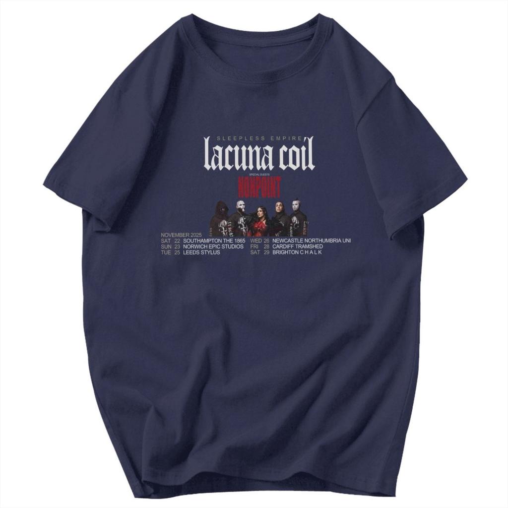 Men T Shirt Lacuna Coil Sleepless Empire Tour 2025 Trendy Idea Y2K Graphic Crewneck Unisex Clothing T Shirts