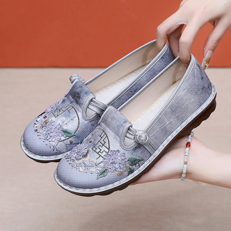 ****** and Autumn New Old ******* Cloth Shoes Women's S**t Sole Breathable Lightweight Single Shoes Casual Versatile One Pedal Mom Shoes