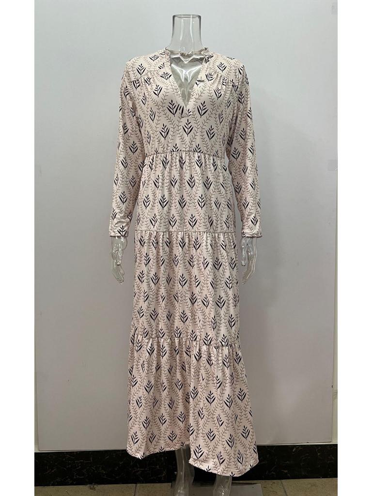 2023 Осень/Зима Ретро Стойка Воротник Свободный Большой Размер Модное Длинное Платье