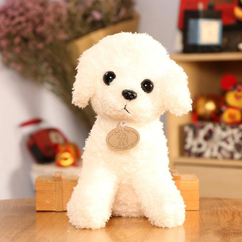 Плюшевые игрушки маленьких собачек, куклы-собачки, куклы-собачки-тедди, милые куклы маленьких животных на кровати