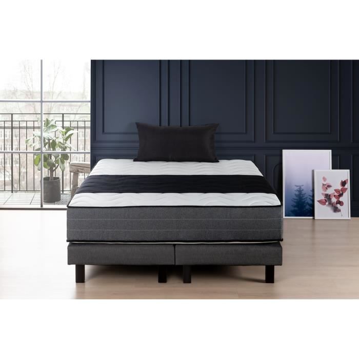 Mattress + Box Spring Set 180x200 - Memory Foam - 28cm - 5 Zones - Firm - DEKO DREAM HOTEL PREMIUM LUX