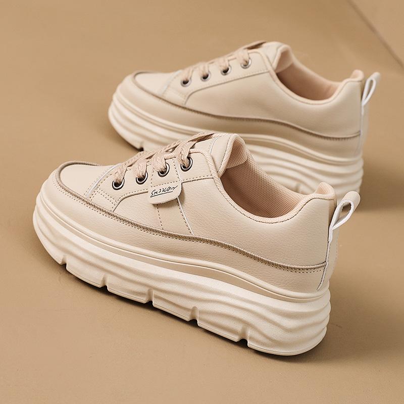 TUINANLE Обувь на танкетке для женщин, кроссовки на скрытом каблуке, осень-весна, женские белые туфли на платформе