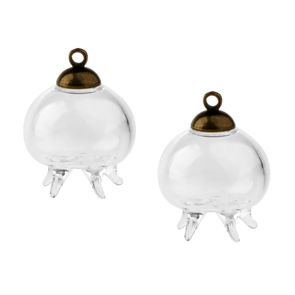 2шт мини-медуза пустая стеклянная бутылка желаний флакон подвеска-подвеска