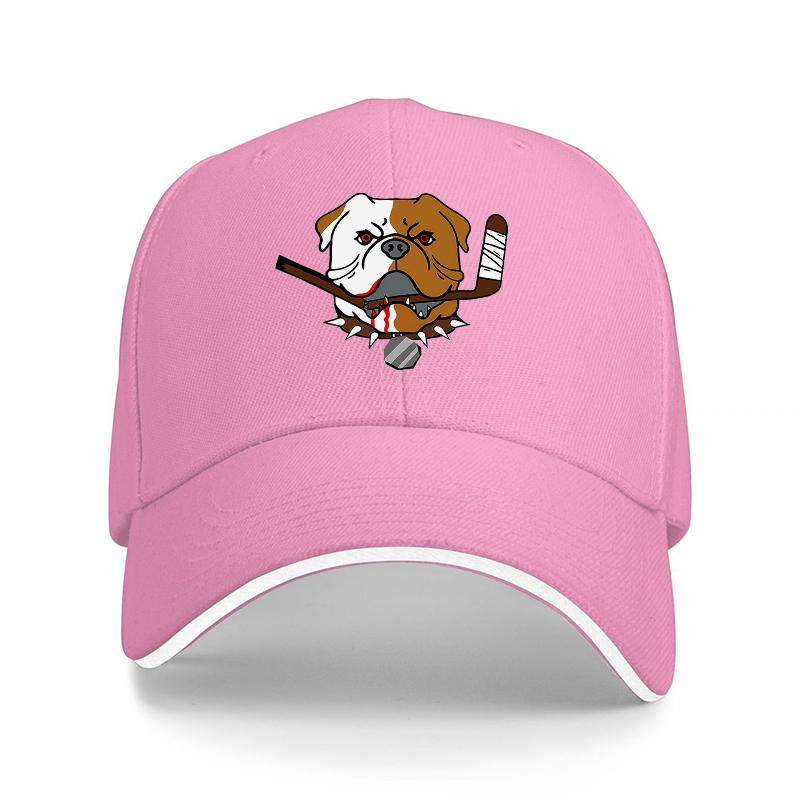 Bulldog Baseball Hat with Bat and Ball Design Black Adjustable Cap for Sports Fans and Dog Lovers Casual Streetwear Accessory